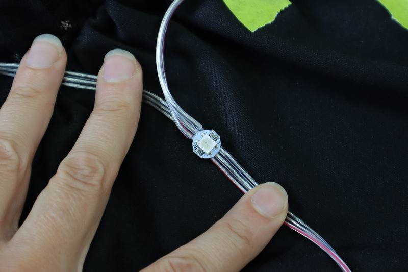 LED strand layout planning on skirt for wearable tech project