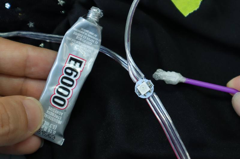 E6000 glue on LED
