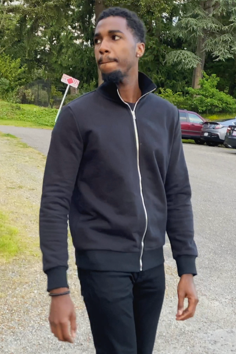 LED Matrix Hoodie showing panel integrated into chest