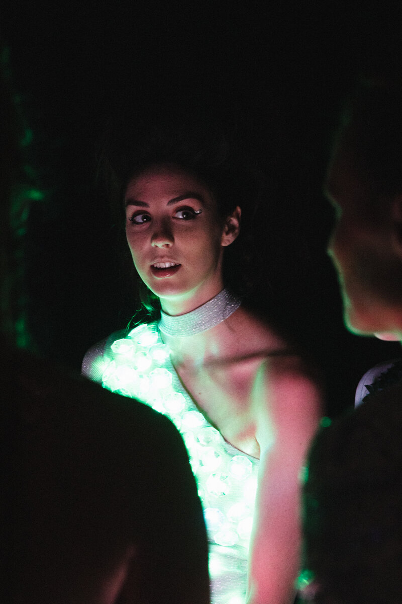 LED cosplay costume at convention