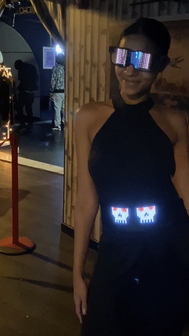 LED Matrix Belt showing the panel technology in a finished product